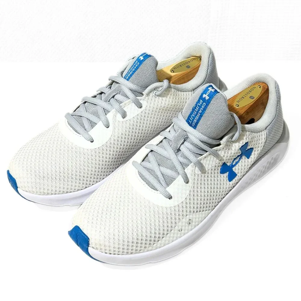Under Armour Men's Charged Pursuit 3 White Blue Gray Size 8.5
